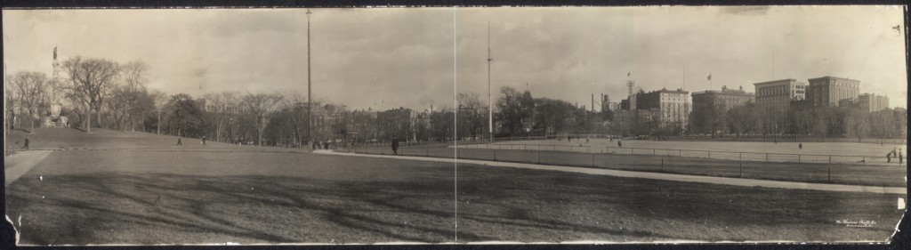 Panoramic view of the Boston Common. Circa 1910.