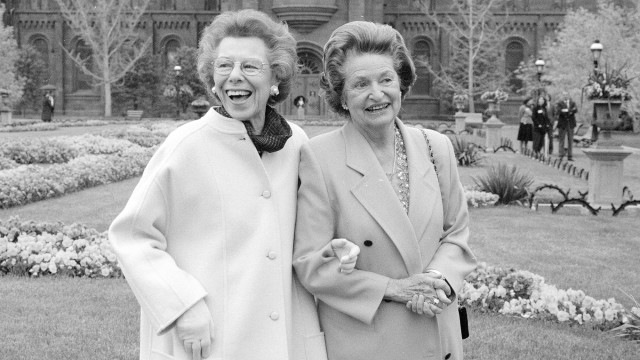 Enid A. Haupt and Lady Bird Johnson