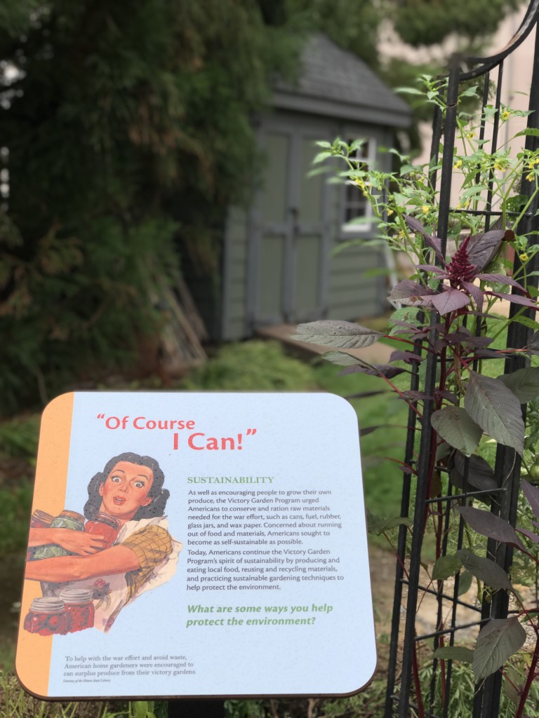 Garden interpretive panel "Of Course I Can" is in the Victory Garden at the National Museum of American History.