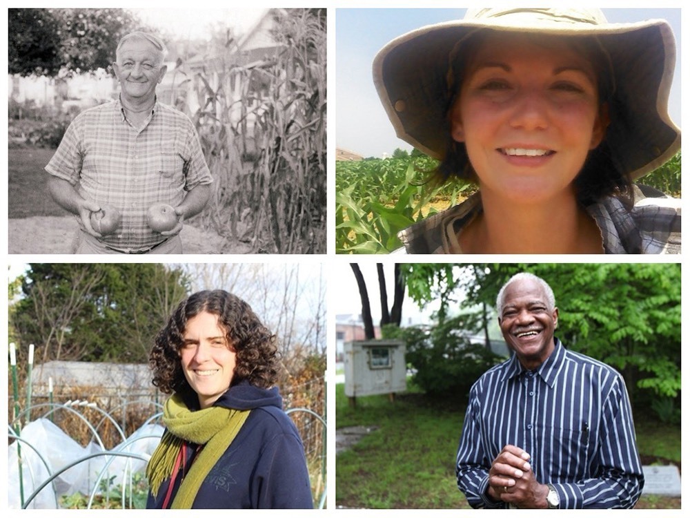 Collage of four people who are outdoors