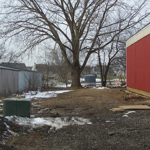 With vertical supports designed by the author and built by Josh, an Eagle Scout volunteer.