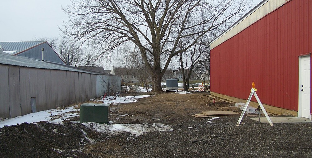 With vertical supports designed by the author and built by Josh, an Eagle Scout volunteer.