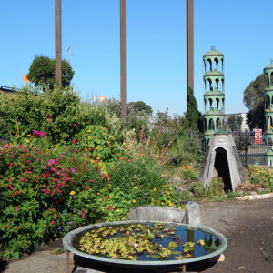 A whimsical entry sign