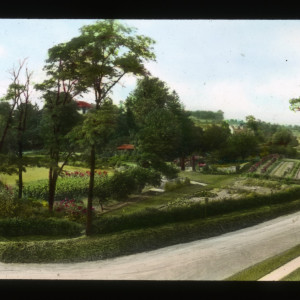 Garden pathway with parterre