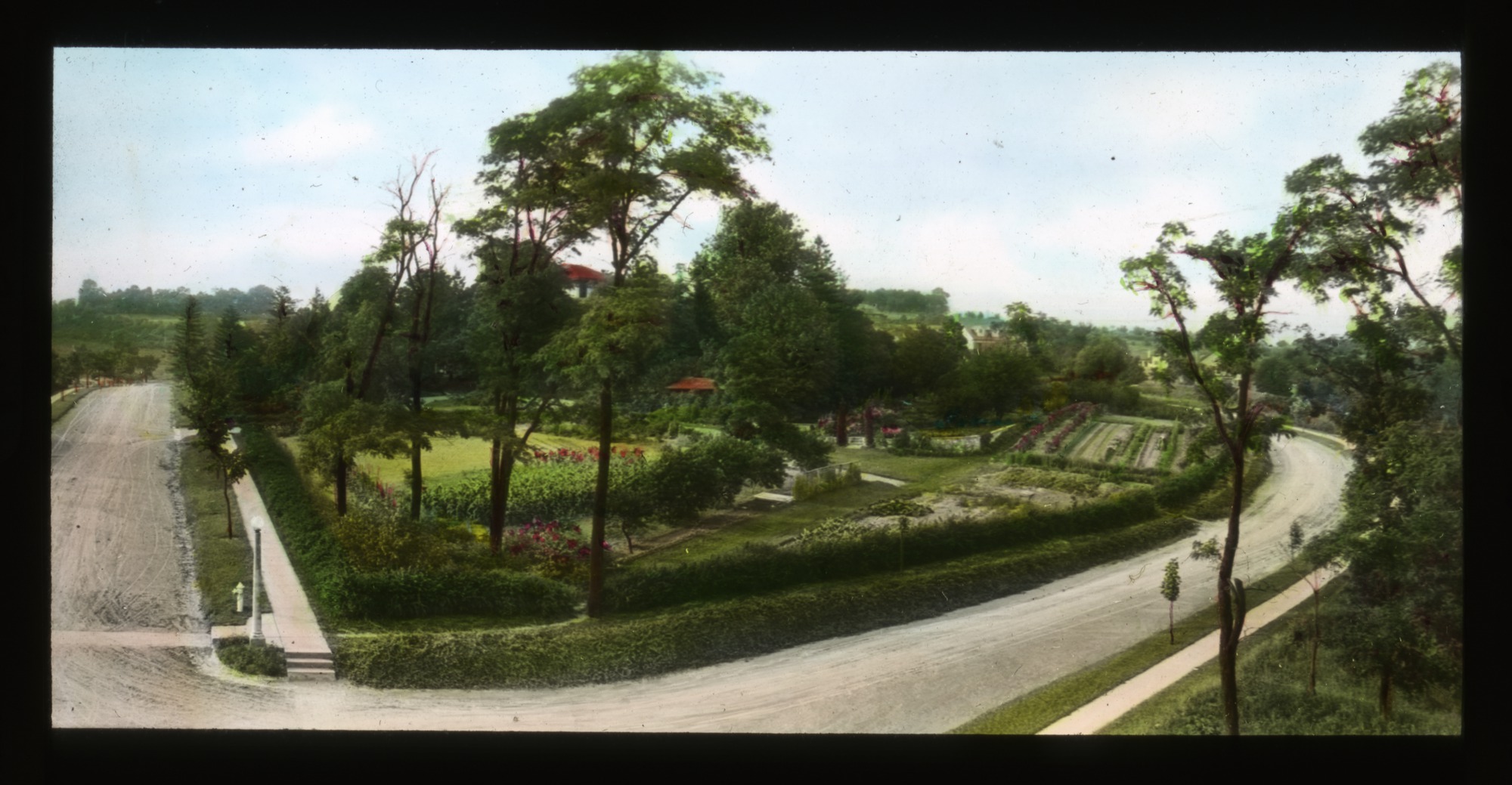 Garden pathway with parterre