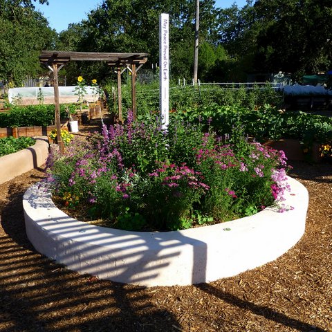 The beautiful and welcoming garden gate was designed by the first garden manager of Lafayette Community Garden.