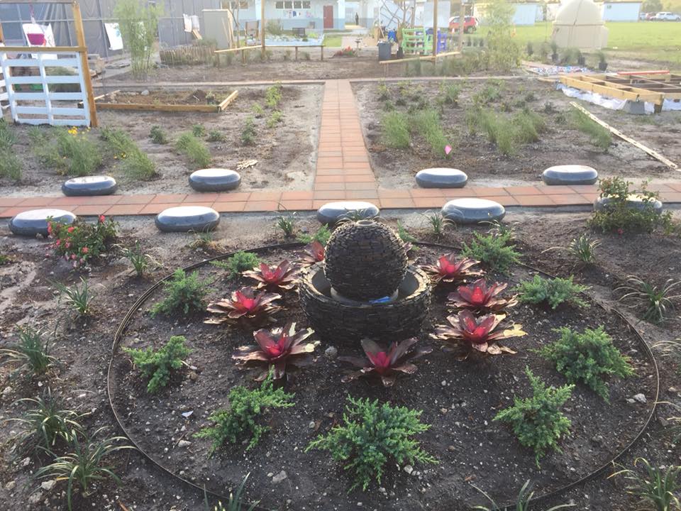 Marjory's garden outdoor classroom became a substitute classroom for students who could not return to their regular classrooms after the tragic school shooting.