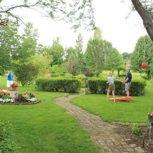 Family enjoying the beautiful update to the backyard, 2013.