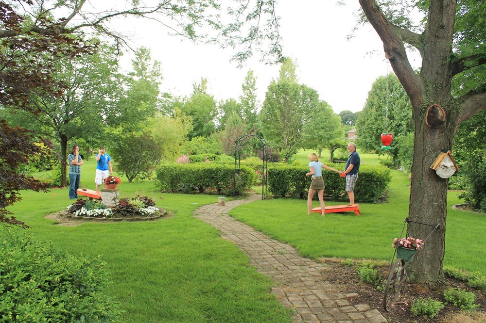 Family enjoying the beautiful update to the backyard, 2013.