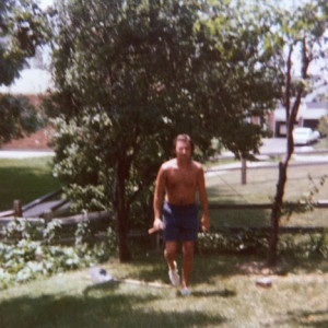 Goodbye, Garden Hero. Dad in the backyard in Englewood, Ohio