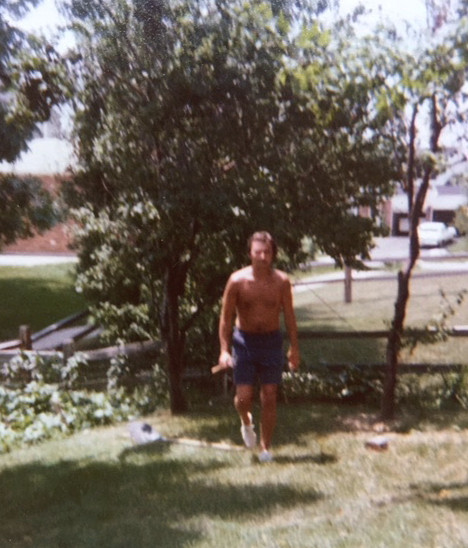 Goodbye, Garden Hero. Dad in the backyard in Englewood, Ohio