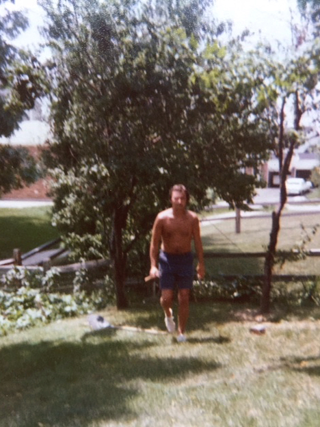 Goodbye, Garden Hero. Dad in the backyard in Englewood, Ohio