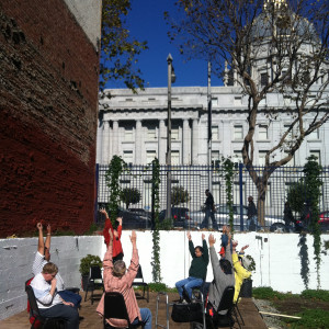 Volunteers do "sheet mulching"