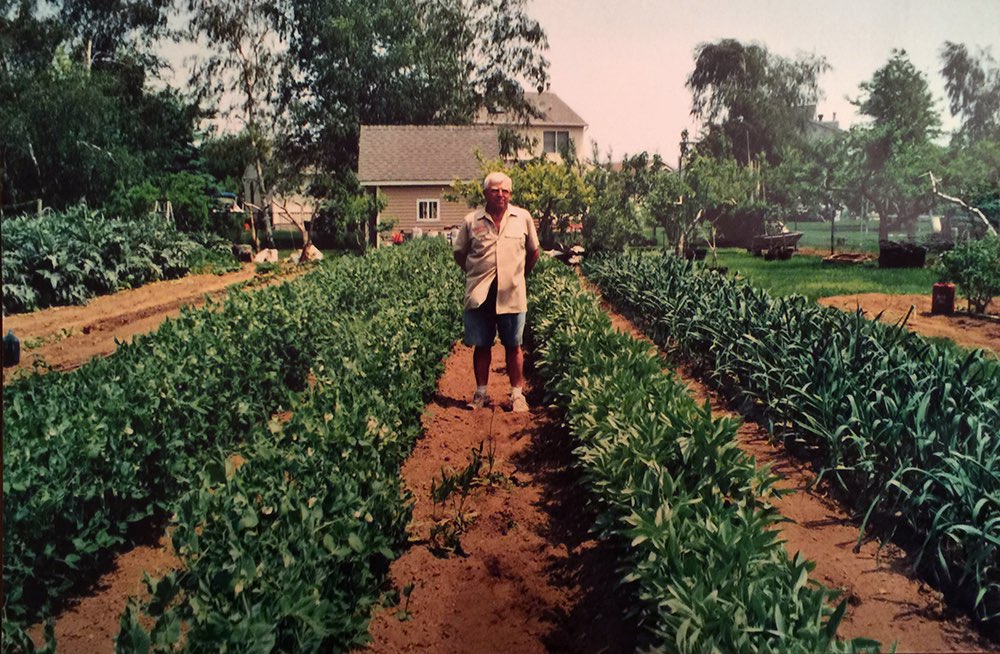 My mom, Rosa Ranieri, in the garden.