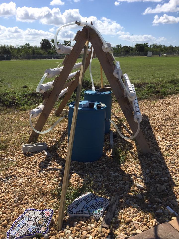 The hydroponics project set up at Marjory's Garden