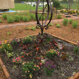 Armillary sphere at Marjory's Garden.