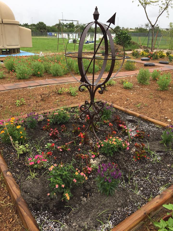 Armillary sphere at Marjory's Garden.