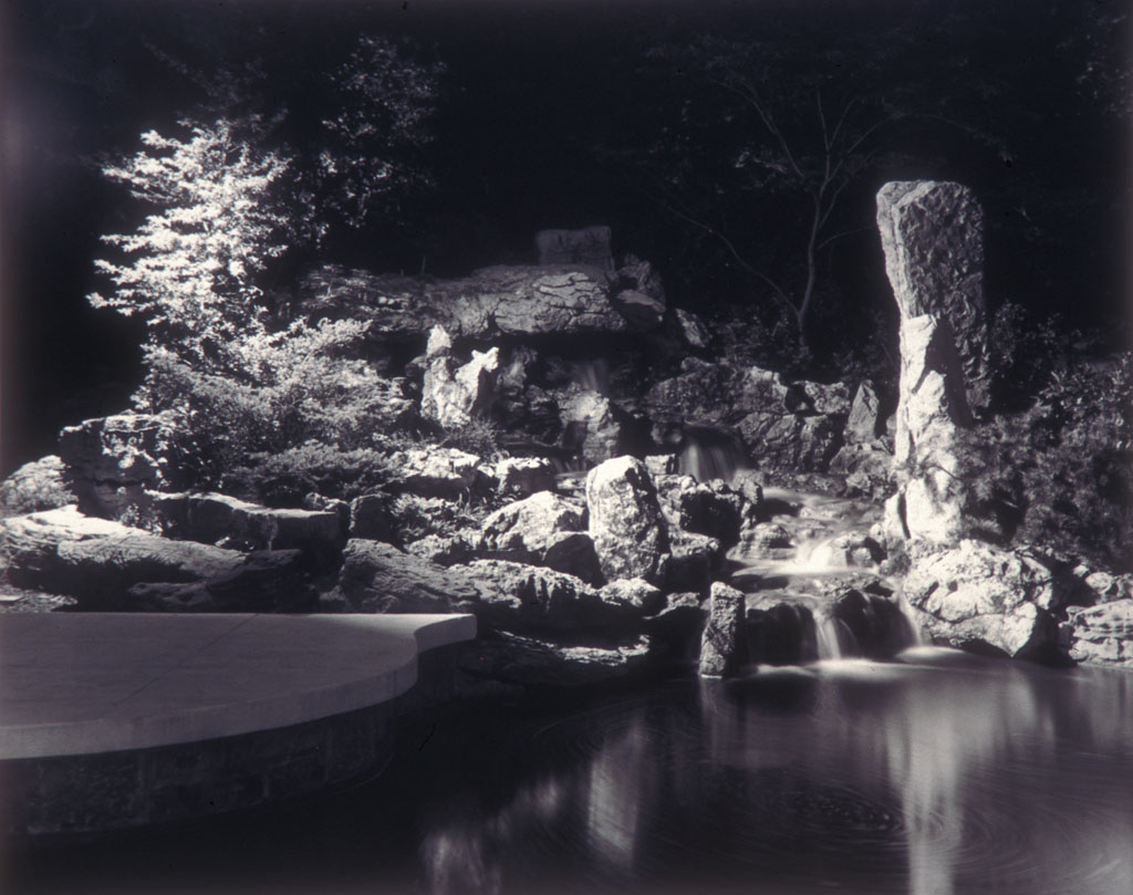 Outdoor shelter and pond