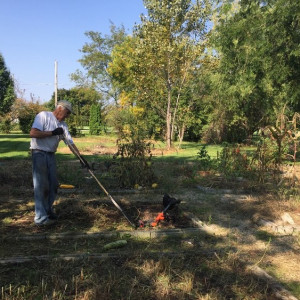 Dad could always be found Planning yet another garden bed.