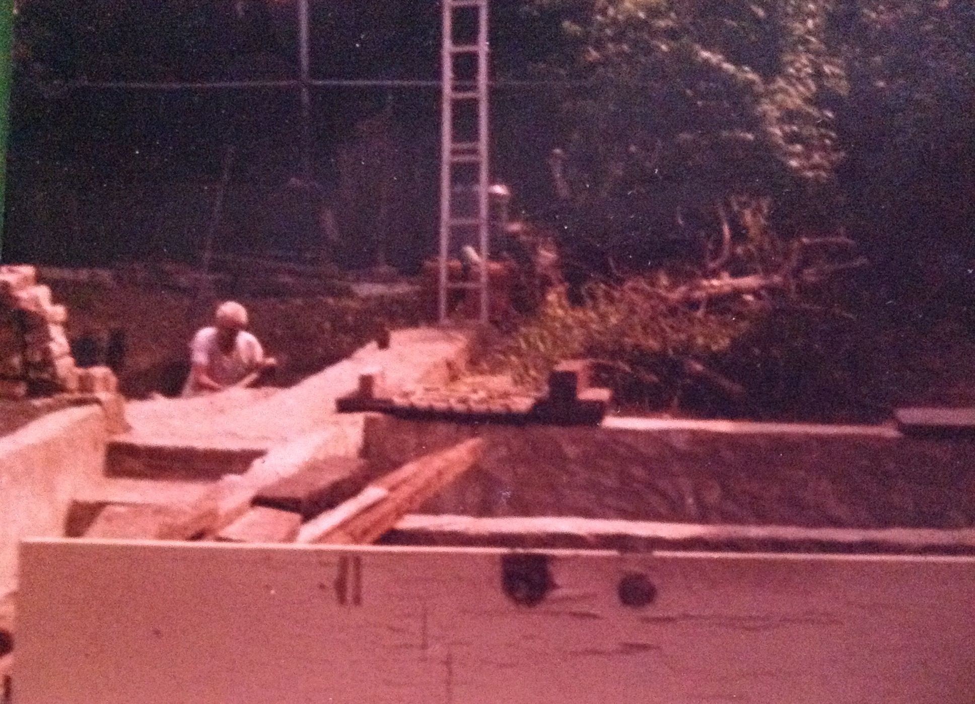 Francesco Pietanza, my father. During the excavation my father uncovered a brick foundation that he saved and that I used in my driveway on Long Island.