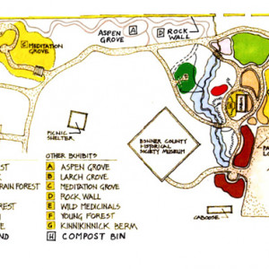 Garden map of the North Idaho Native Plant Arboretum