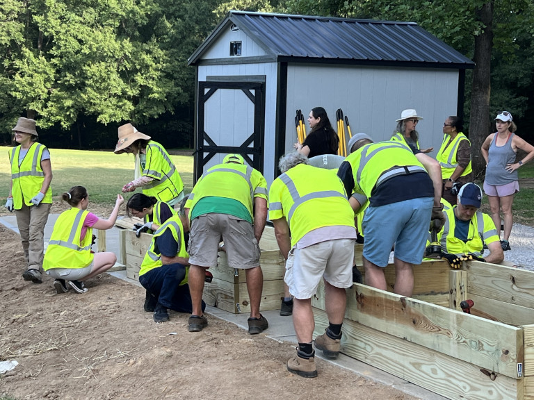 Eastgate Community Garden creation 2024 in Apex, NC