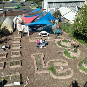 Bird's eye view of The Lewis - Clark State College Learning Garden
